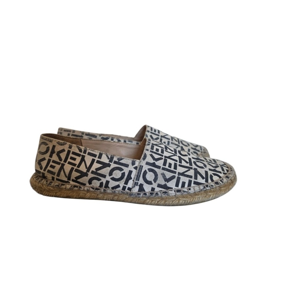 Kenzo Logo Print Canvas Maximalist Extra Espadrilles Flats sz EU 36 US 5.5